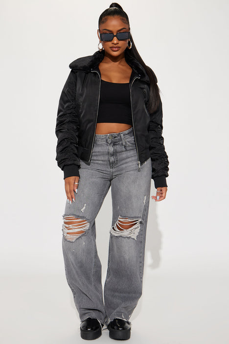 Fashion nova bomber best sale jacket