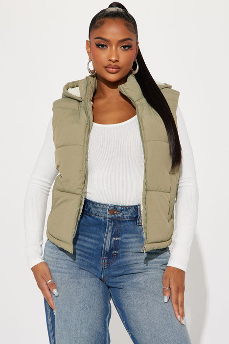 Khaki deals puffer vest