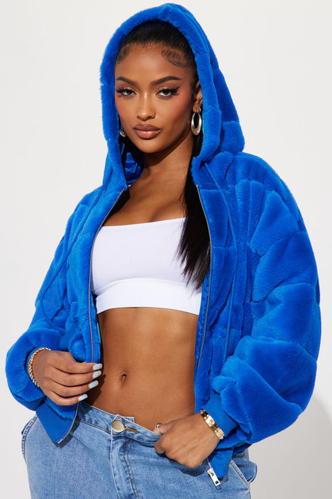 Fashion nova new arrivals blue fur coat