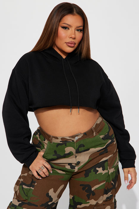 Plus size outlet crop top sweatshirt