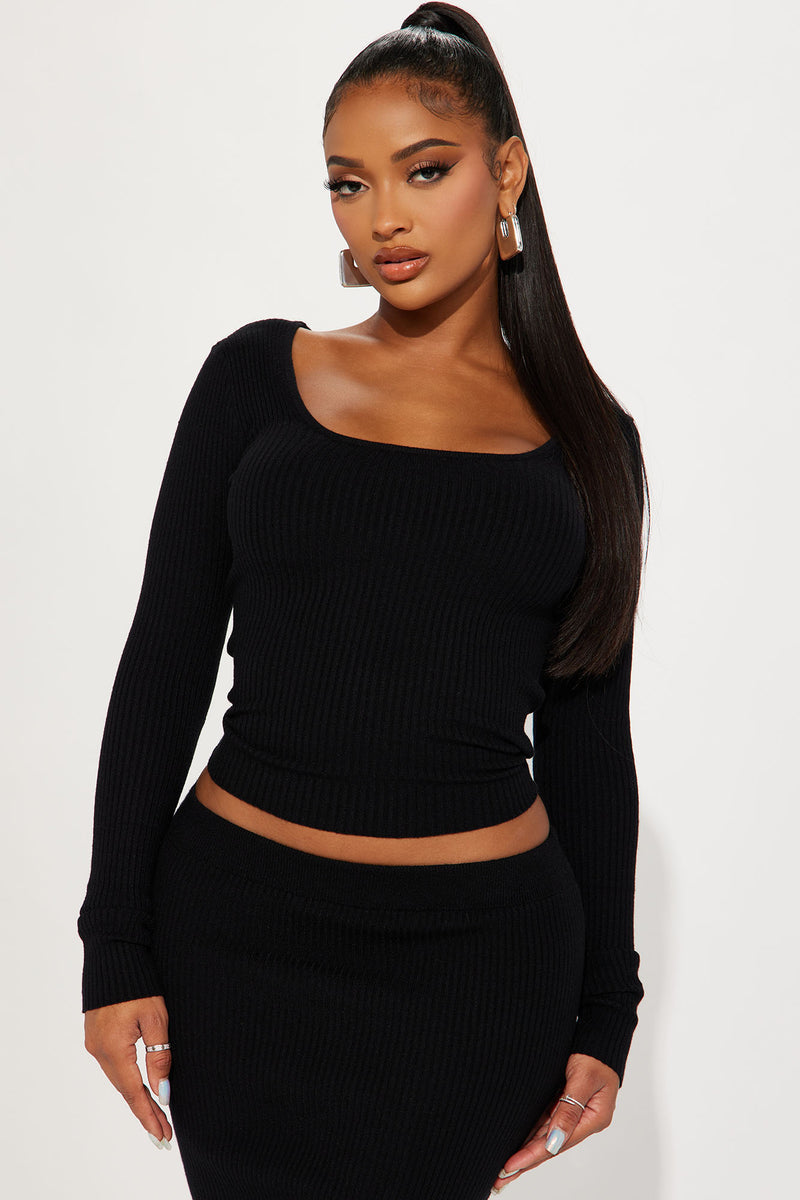 Lasting Memory Sweater Skirt Set - Black | Fashion Nova, Matching Sets ...