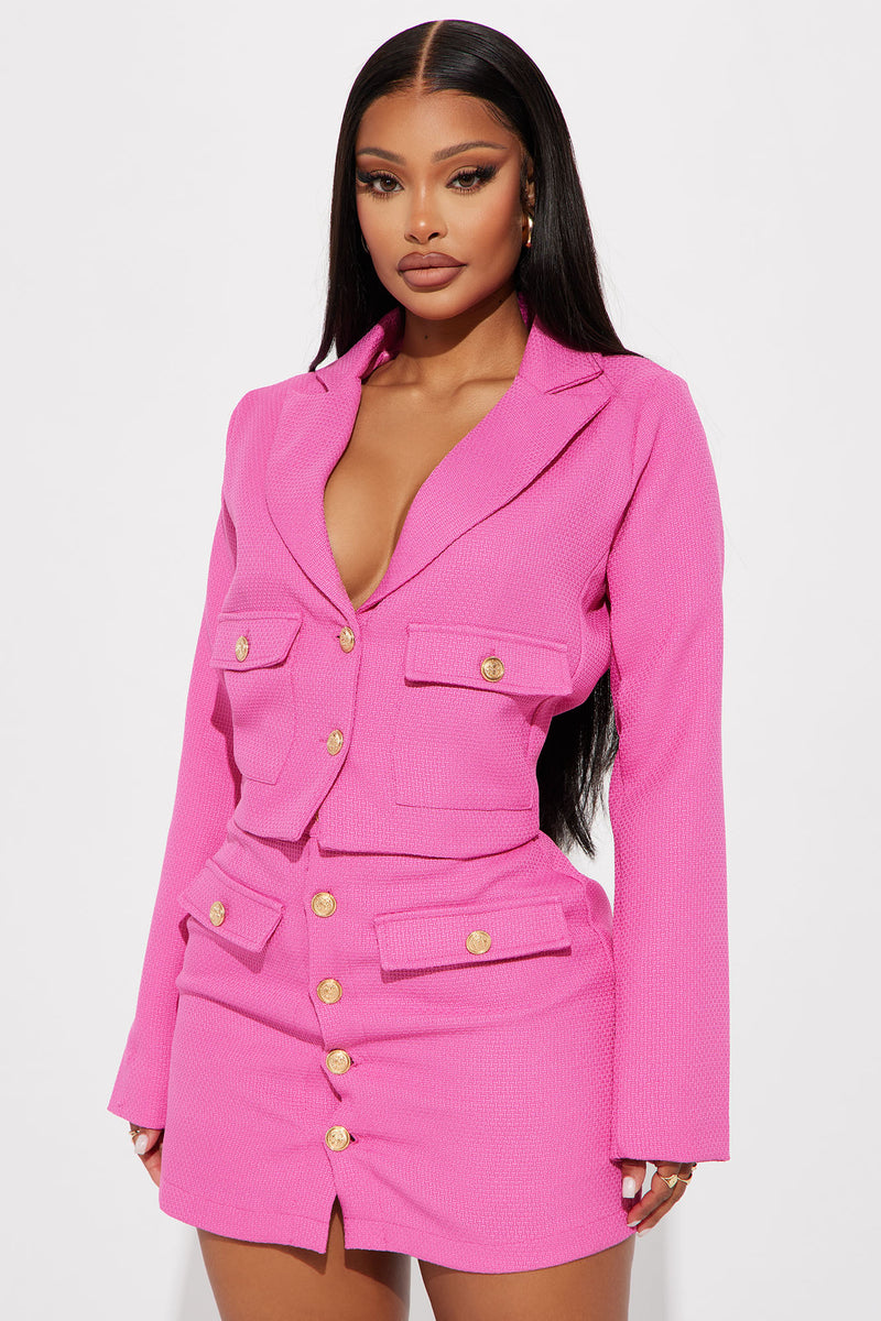 Tweed skirt online set fashion nova