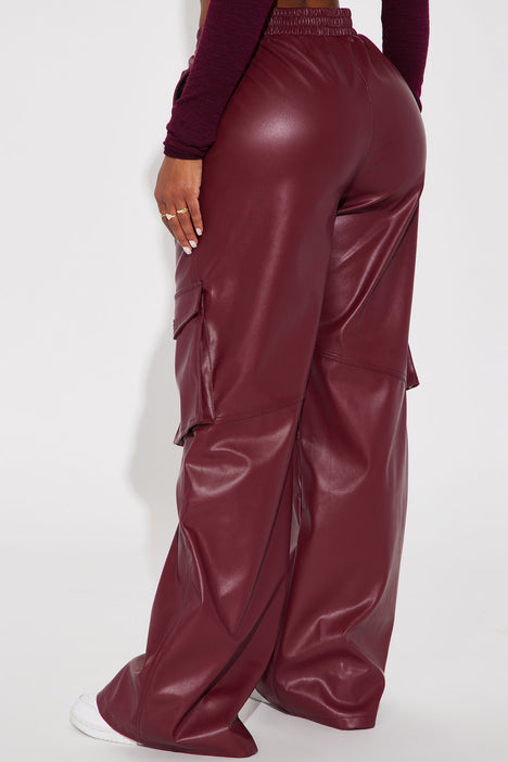 Burgundy sale latex pants