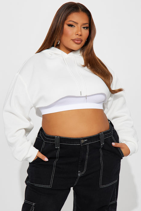 Cropped plus size hoodie sale