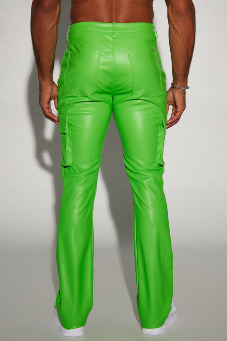 Green leather pants shop for men