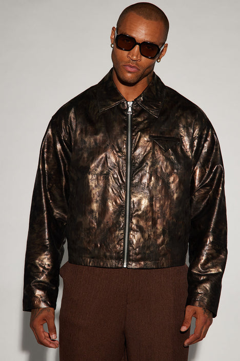 Faux leather 2024 combo jacket