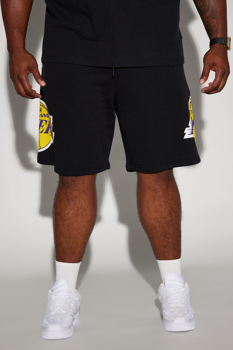 Lakers Straight Chillin Fleece Shorts - Black | Fashion Nova, Mens ...