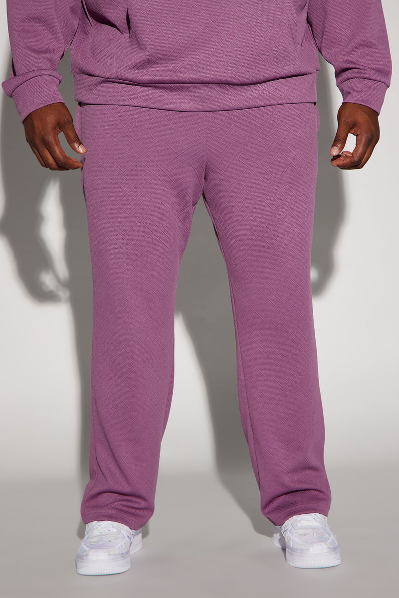 Textured Lines Slim Pants - Purple | Fashion Nova, Mens Fleece Bottoms ...