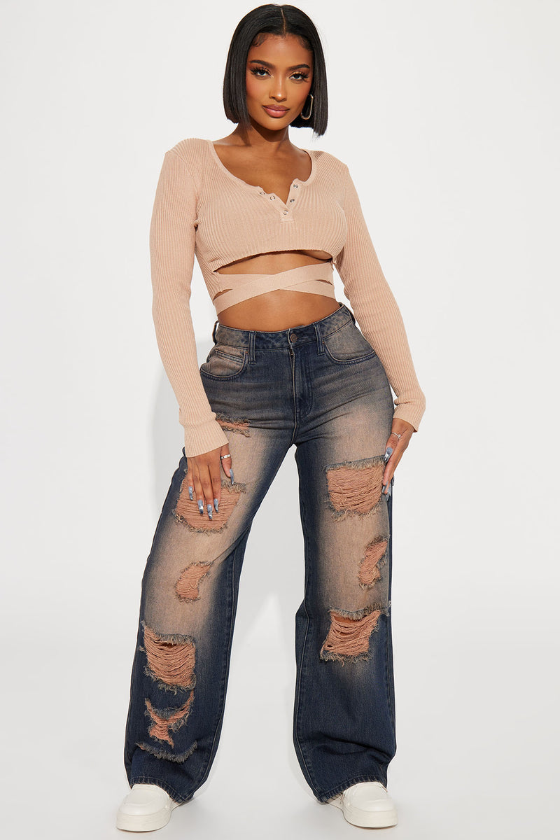 The Dalston Ripped Tinted Non Stretch Jeans - Dark Brown | Fashion Nova ...