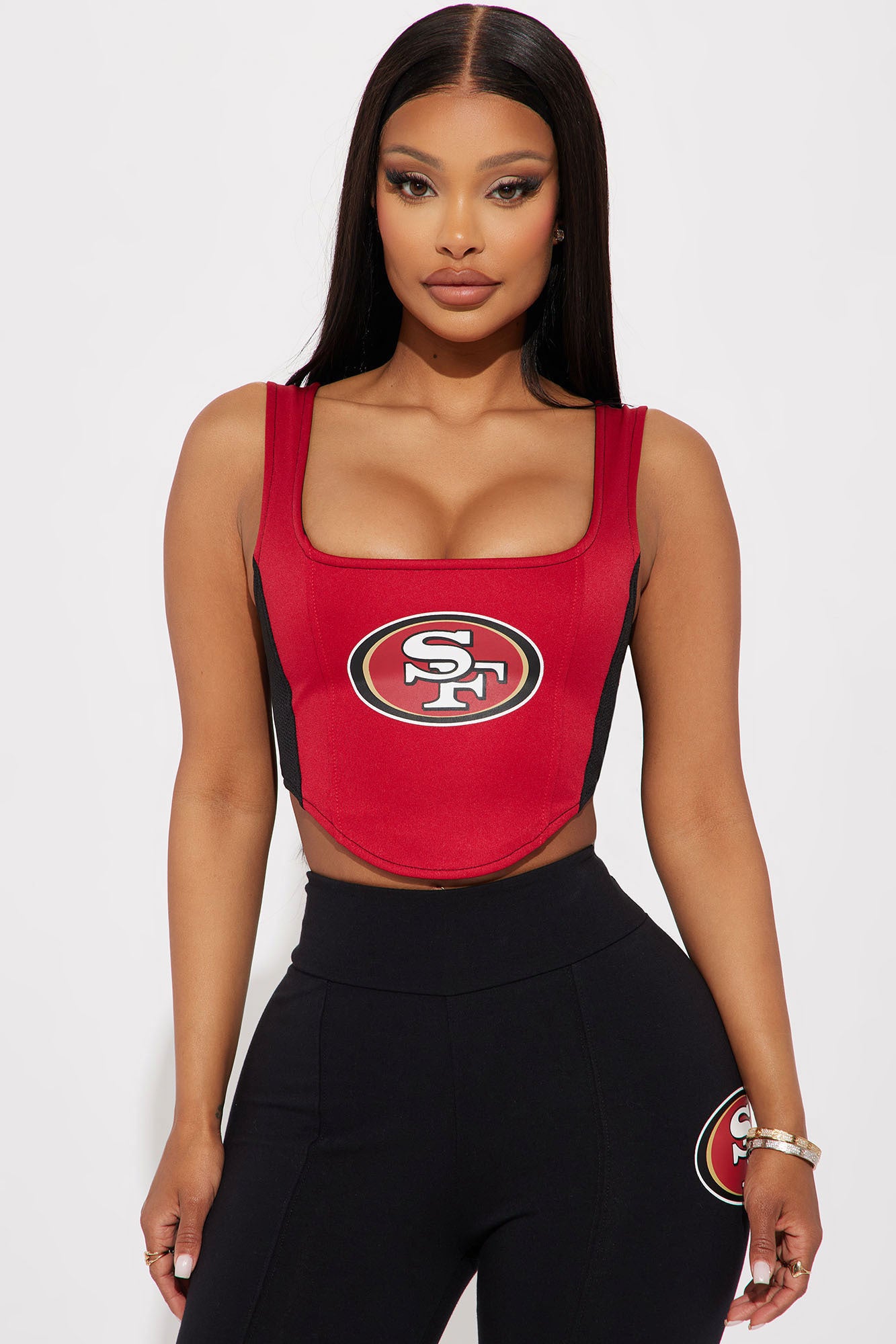 49ers Halftime Show Corset Top - Red/Black