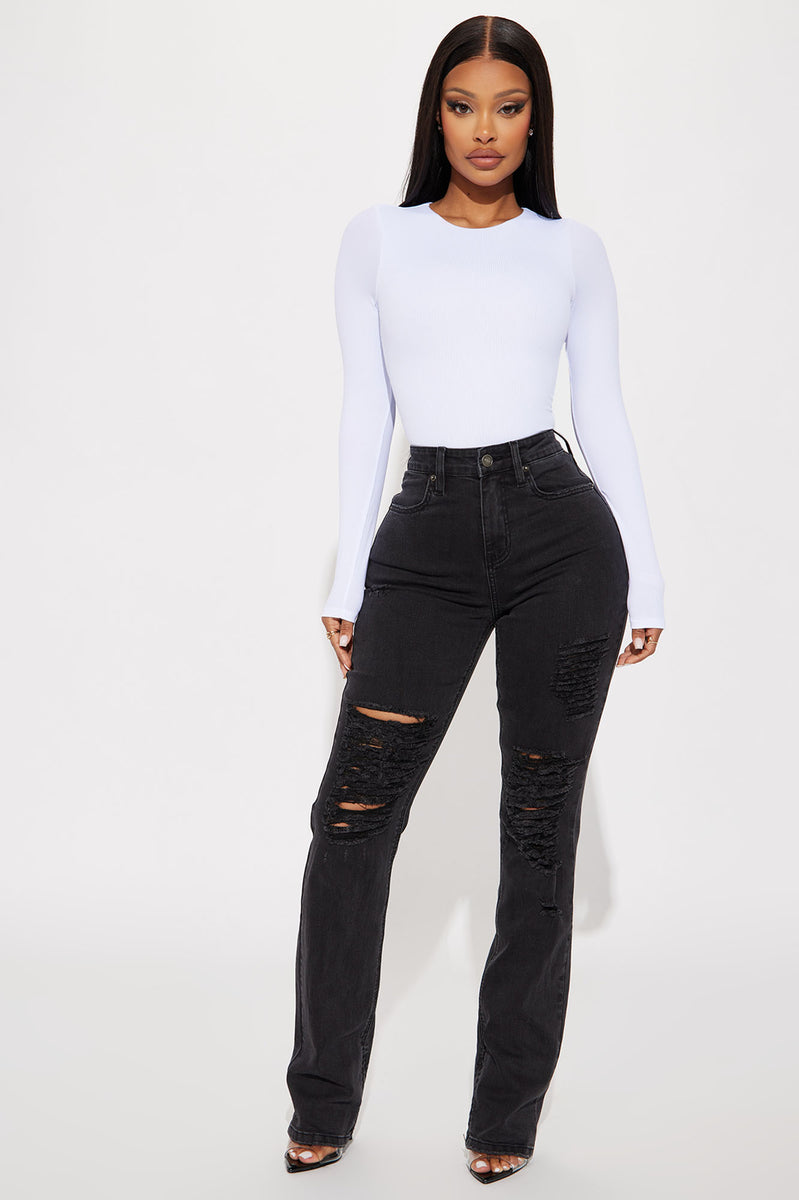 Becky Ribbed Bodysuit White Fashion Nova, Bodysuits Fashion Nova