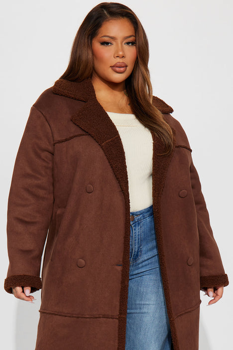 Women's plus 2024 size shearling coats