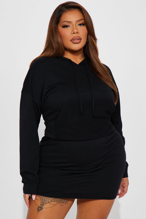 Miranda Sweatshirt Dress Black Fashion Nova Dresses Fashion