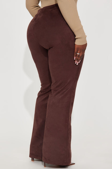Call It Even Wide Leg Suede Dress Pants - Chocolate, Fashion Nova, Pants