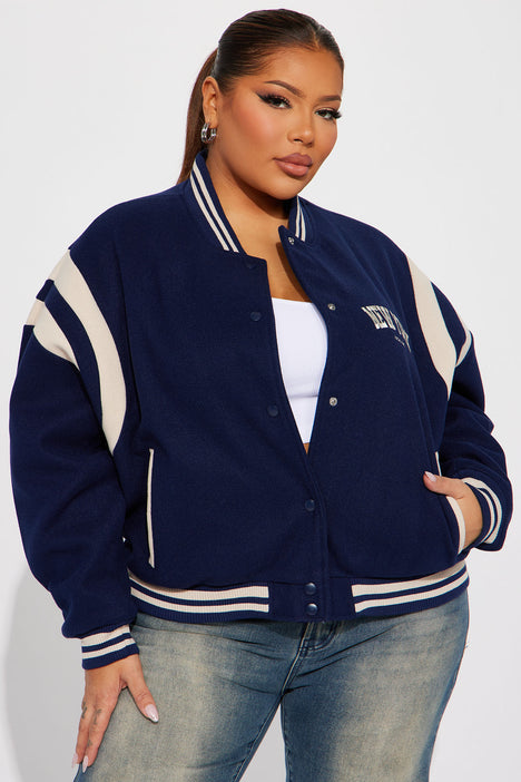 Manhattan Babe Varsity Jacket Navy Fashion Nova Jackets