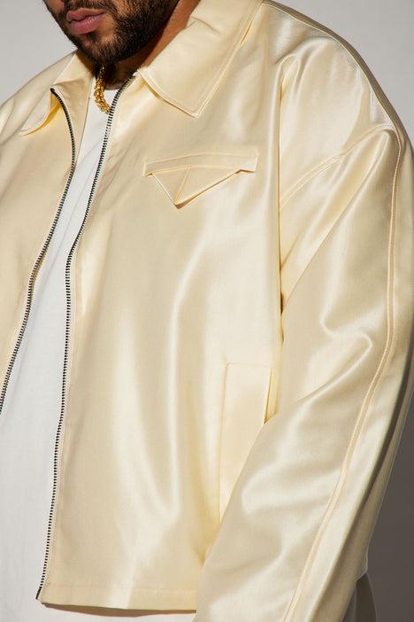 U Get Me Satin Cropped Jacket Cream