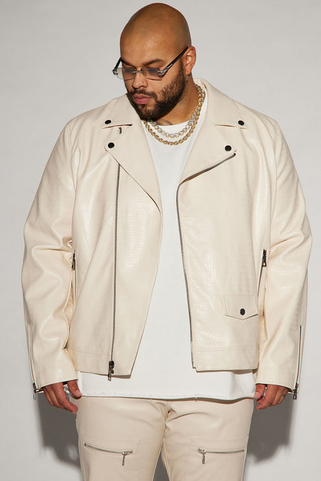 Cream moto jacket sales