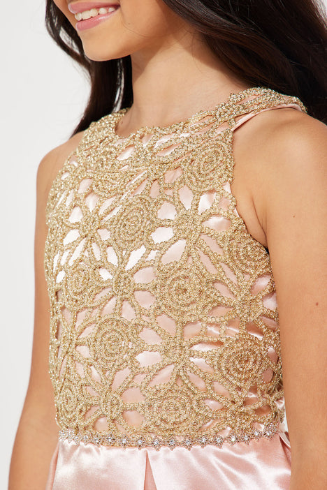 High low rose gold dress online