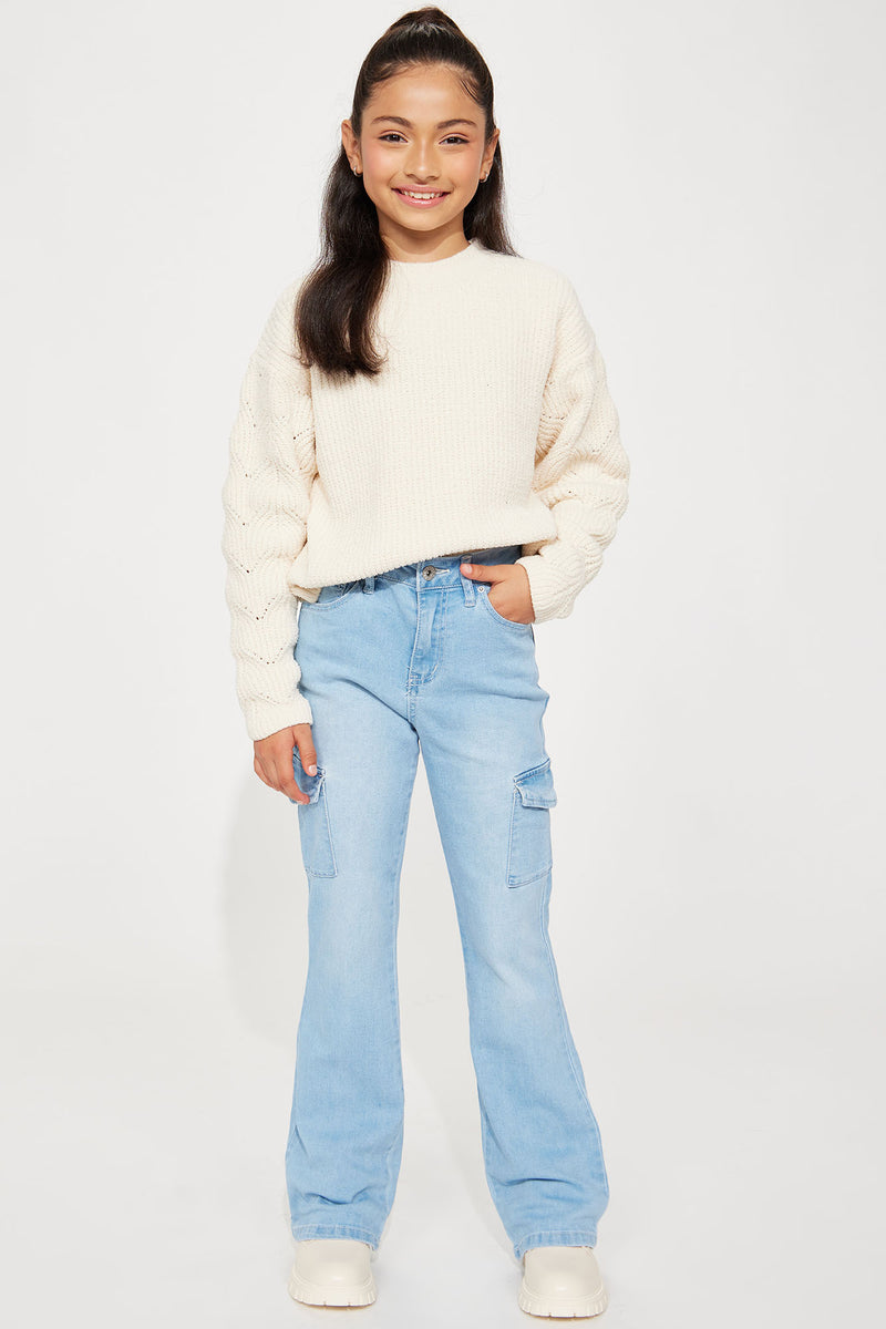 Mini Chenille Pointelle Sleeve Sweater - Beige | Fashion Nova, Kids ...