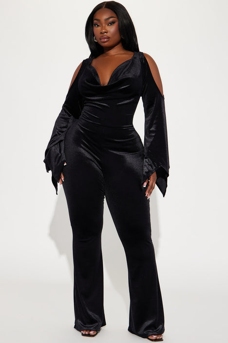 Velvet plus size jumpsuit store