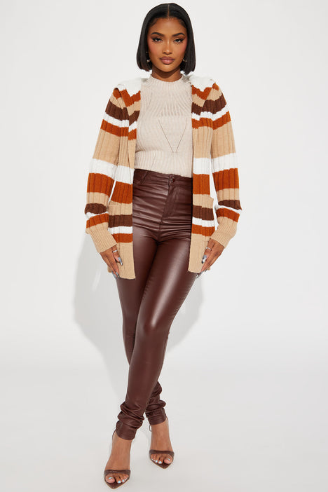 Striped hooded cardigan deals