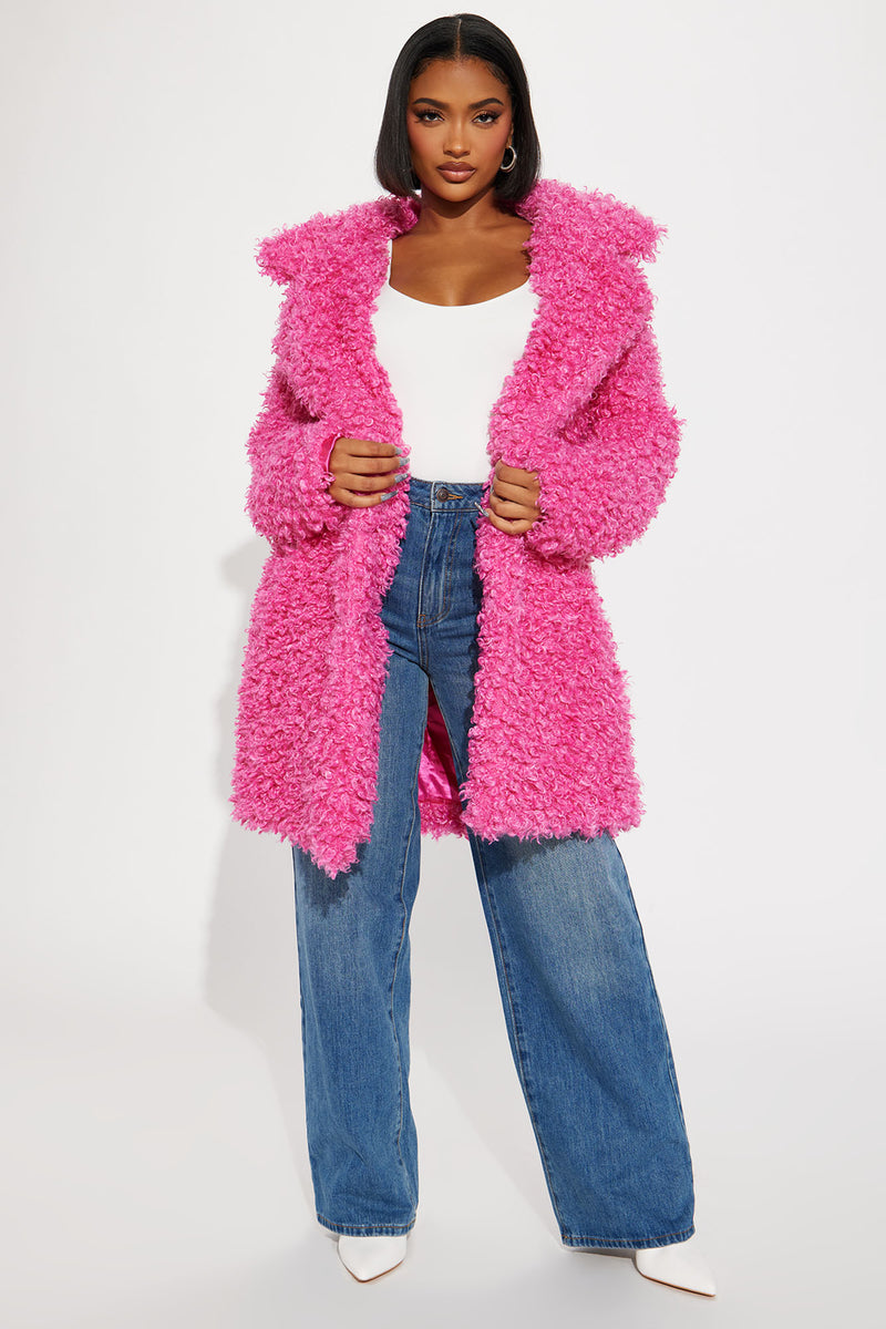 Kind Of A Big Deal Sherpa Coat - Fuchsia | Fashion Nova, Jackets ...