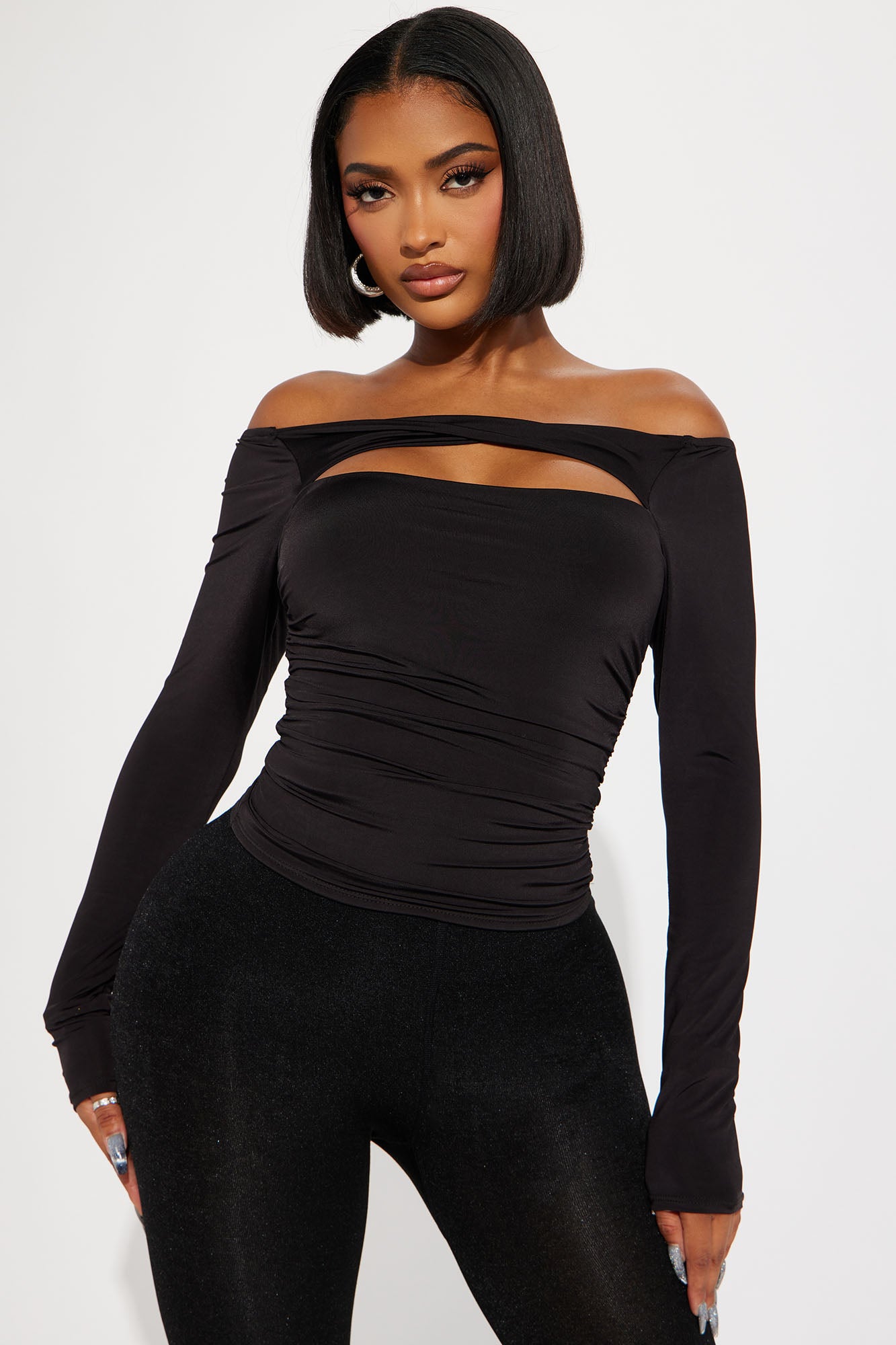 No Promises Long Sleeve Top Black