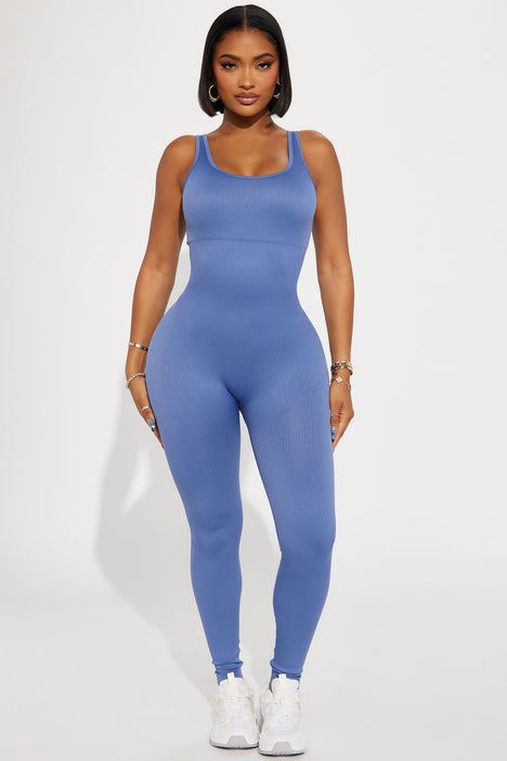 Lean Seamless Active Jumpsuit - Slate Blue, Fashion Nova, Nova Sport