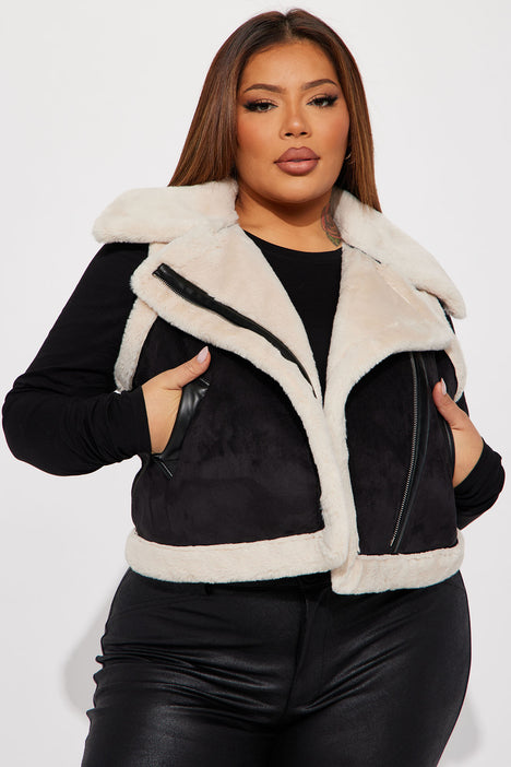 Plus size shop shearling vest