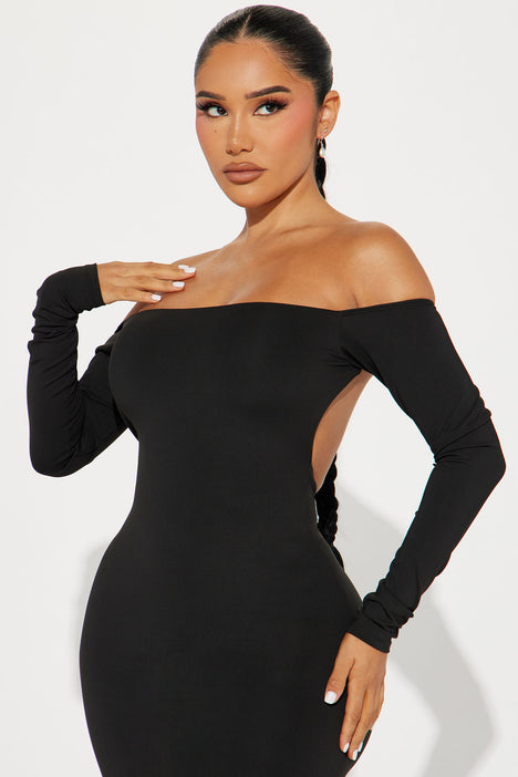 Backless Midi Dress Black - Luxe Midi Dresses and Luxe Party Dresses