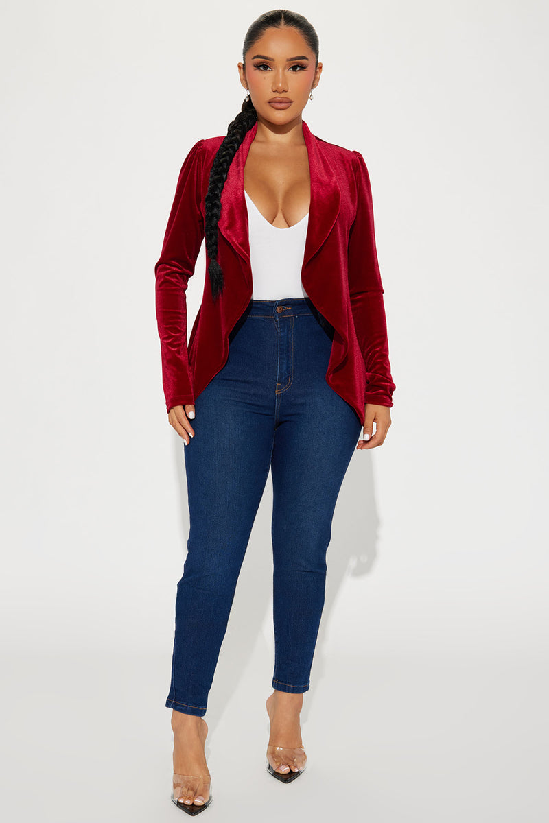 Meet And Greet Velvet Blazer - Red | Fashion Nova, Jackets & Coats ...