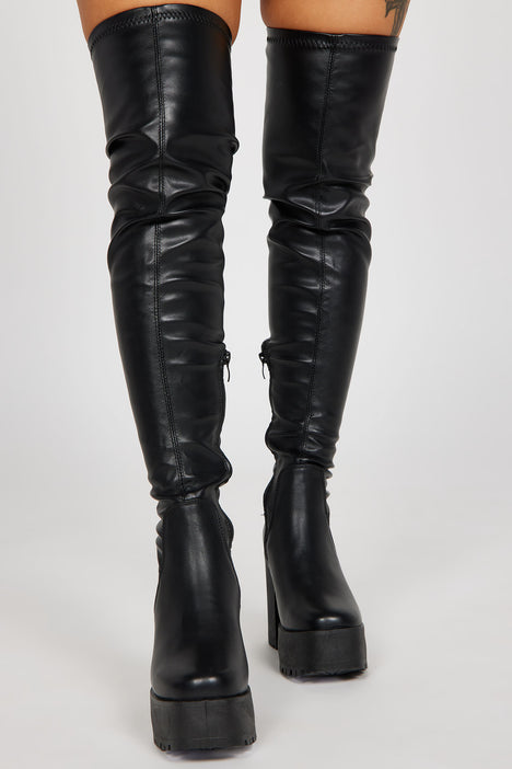 Until Next Time Over The Knee Boots Black Fashion Nova Shoes
