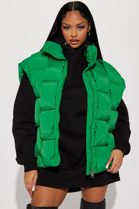 Womens green store vest jacket