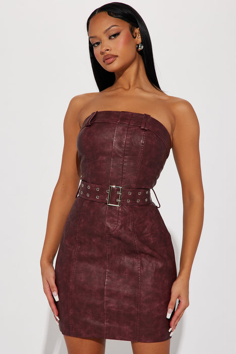 Burgundy dress fashion nova top