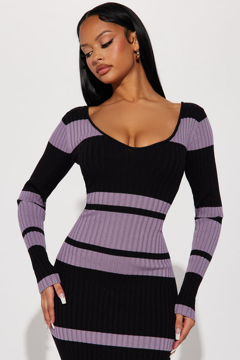 Dark purple sweater dress on sale