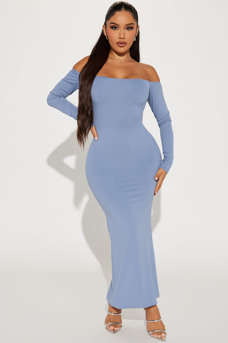 Monaco Sculpt Backless Midi Dress - Slate Blue | Fashion Nova, Dresses ...