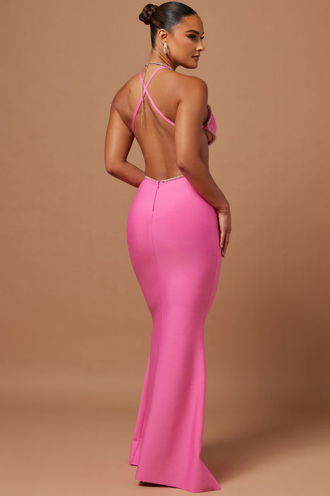Vivica Embellished Maxi Dress Pink