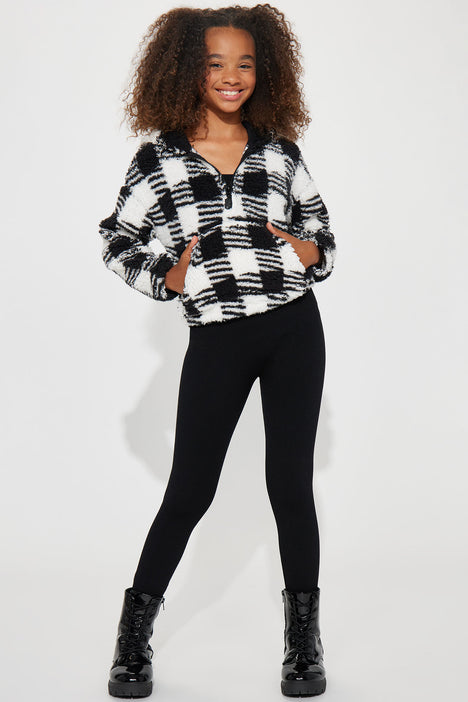 Mini Print Sherpa Fleece Lined Legging Set - Black, Fashion Nova, Kids  Sets