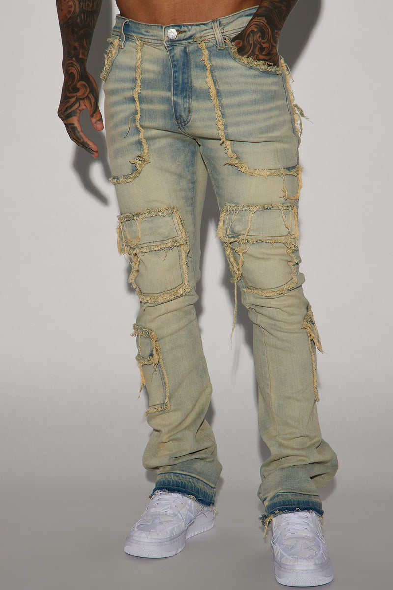 We In This Chained Stacked Skinny Flare Jeans - Light Wash | Fashion ...