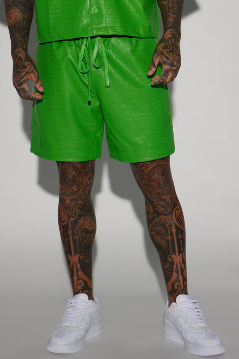 Leather basketball shorts top