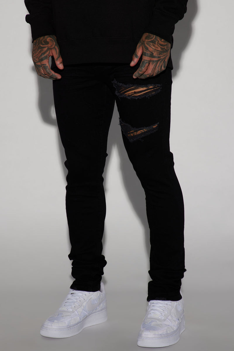 Nothing Compares Stacked Skinny Jeans - Black | Fashion Nova, Mens ...