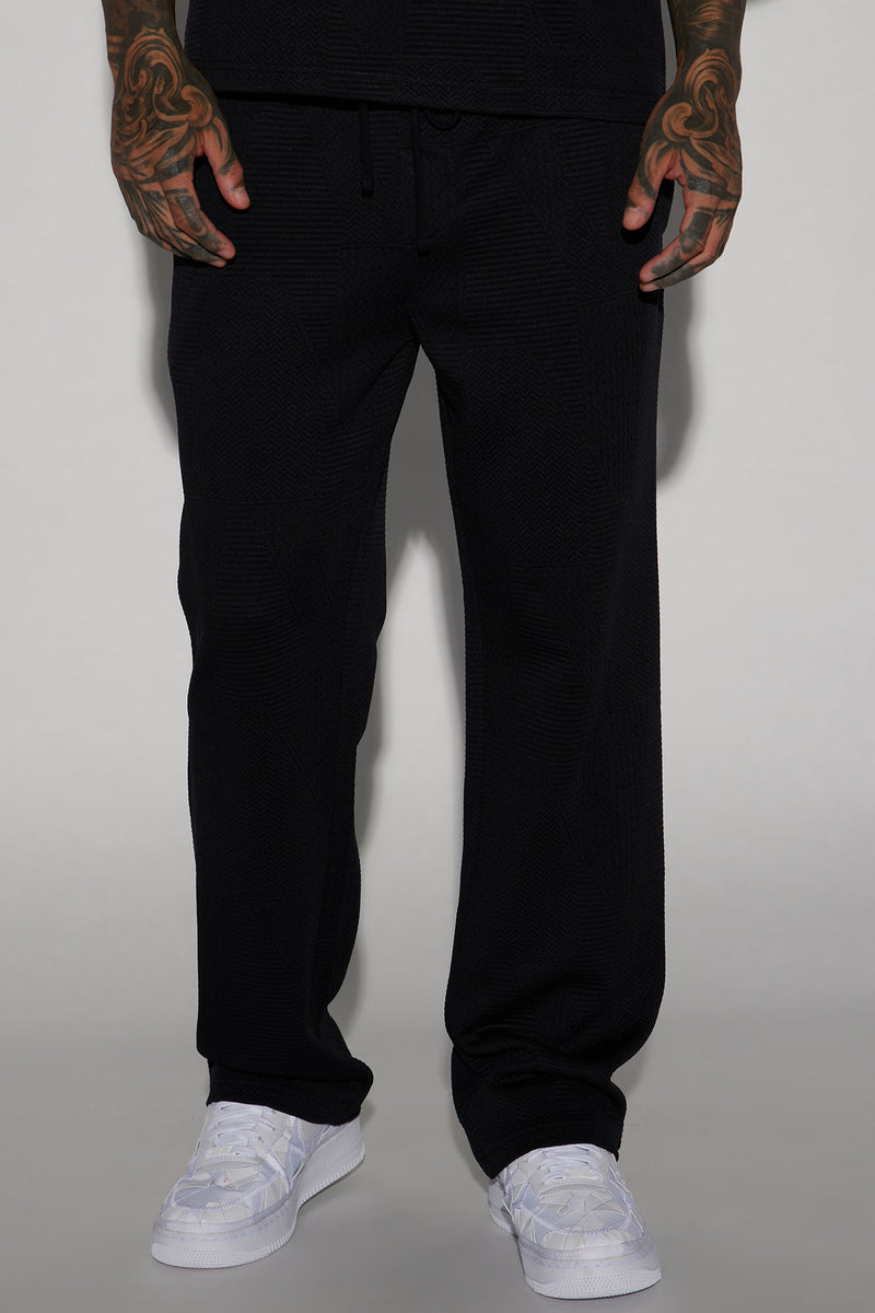 Textured Triangles Slim Pants - Black | Fashion Nova, Mens Fleece ...