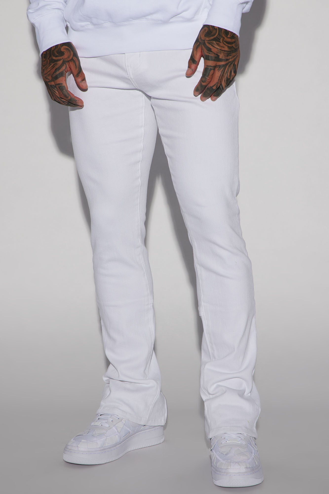 White stacked skinny jeans 2025