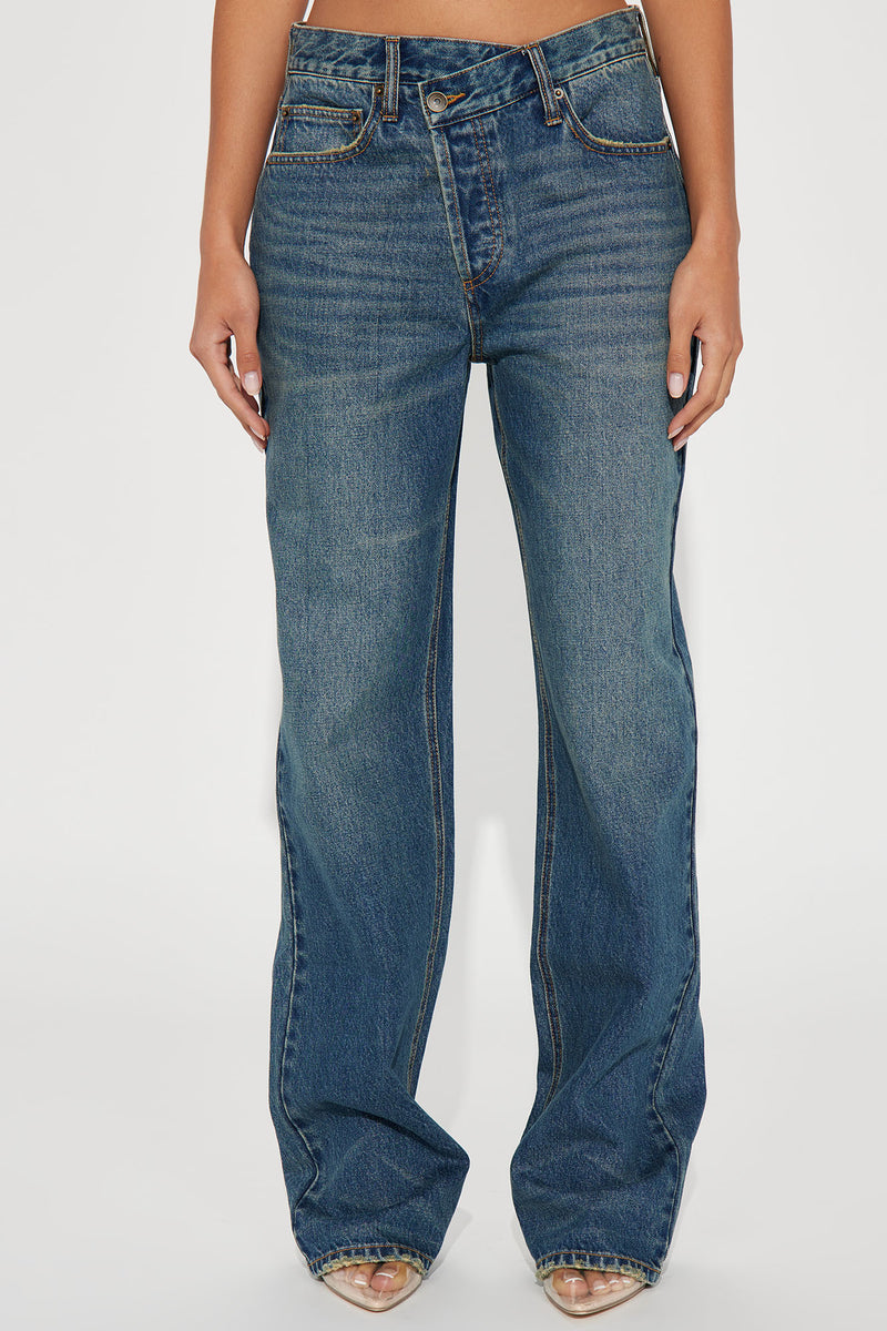 Crossover Straight Leg Tinted Jeans - Dark Wash | Fashion Nova, Jeans ...