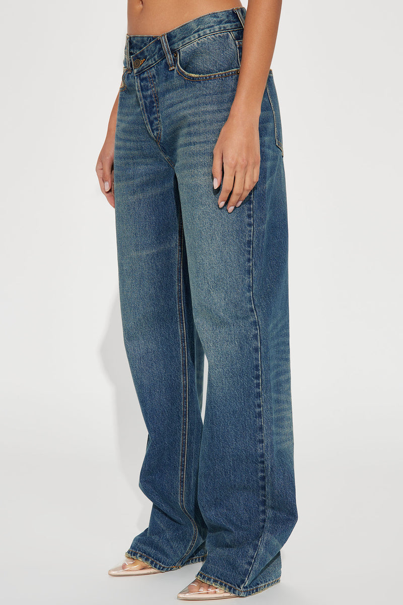 Crossover Straight Leg Tinted Jeans - Dark Wash | Fashion Nova, Jeans ...