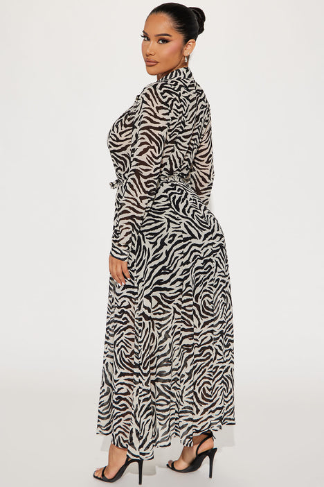 Chiffon long store shirt dress