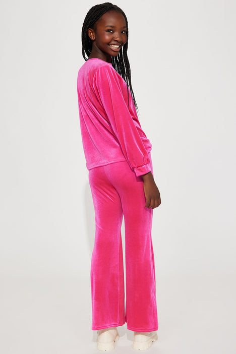 Hot pink velvet tracksuit sales
