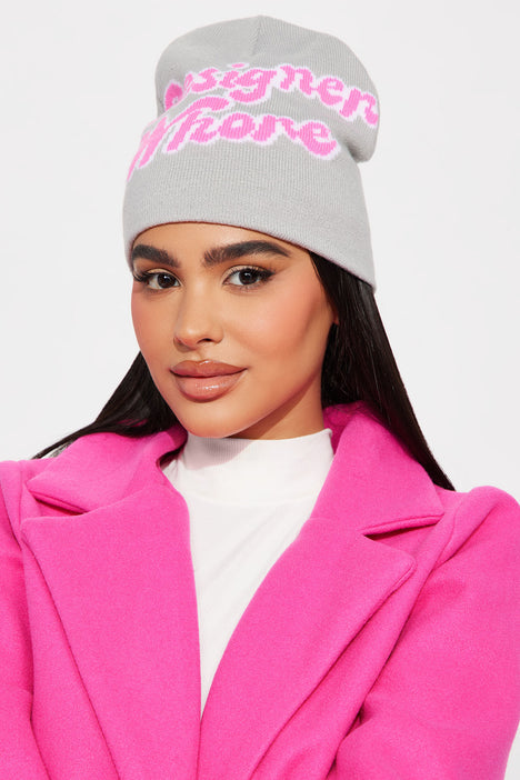 Grey new arrivals designer beanie