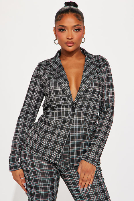 Plaid blazer and pants set best sale