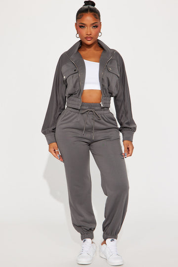 Sweatpants and jacket best sale set